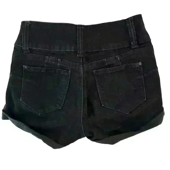 BLUE SAVVY BLACK HIGH RISE BUTTON ZIP CLOSURE ROLL UP HEM SIZE 7/28 - Picture 8 of 8